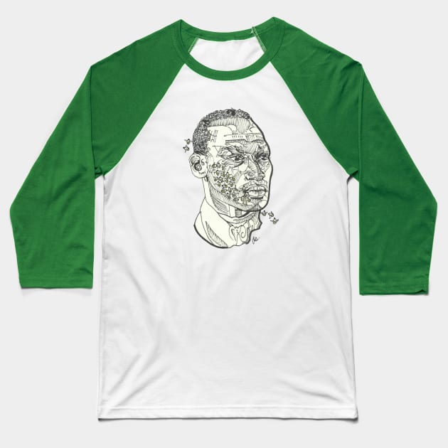 Candyman Baseball T-Shirt by jilliandohertyart